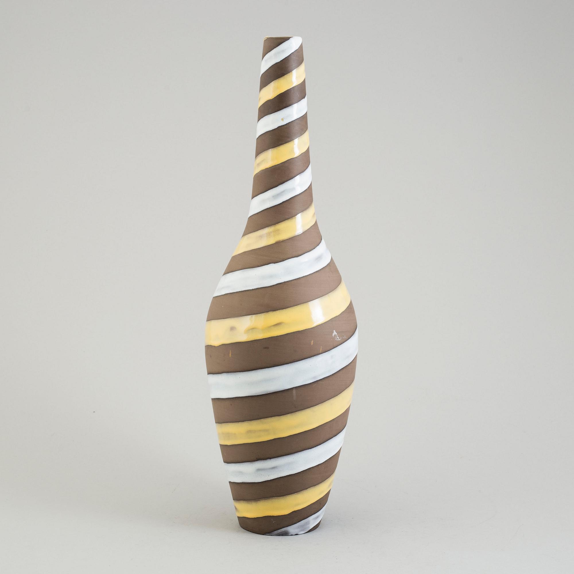 a 'Spiral' earthenware vase by Ingrid Atterberg, Upsala Ekeby.