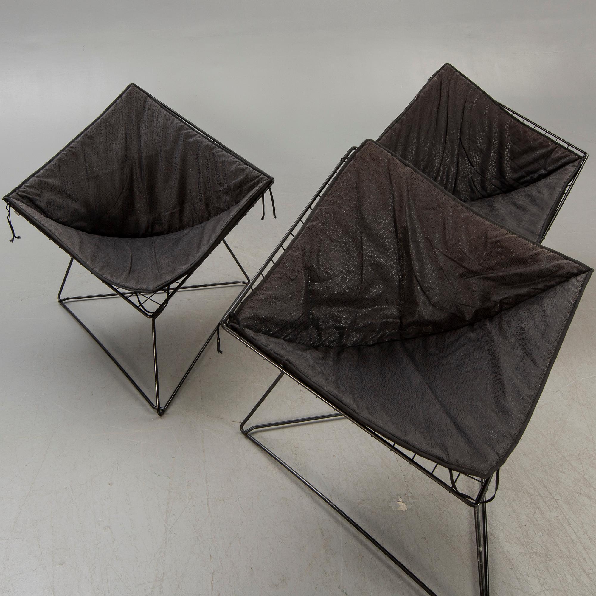 A set of three Niels Gammelgaard Oti easy chairs for IKEA 1970/80s.