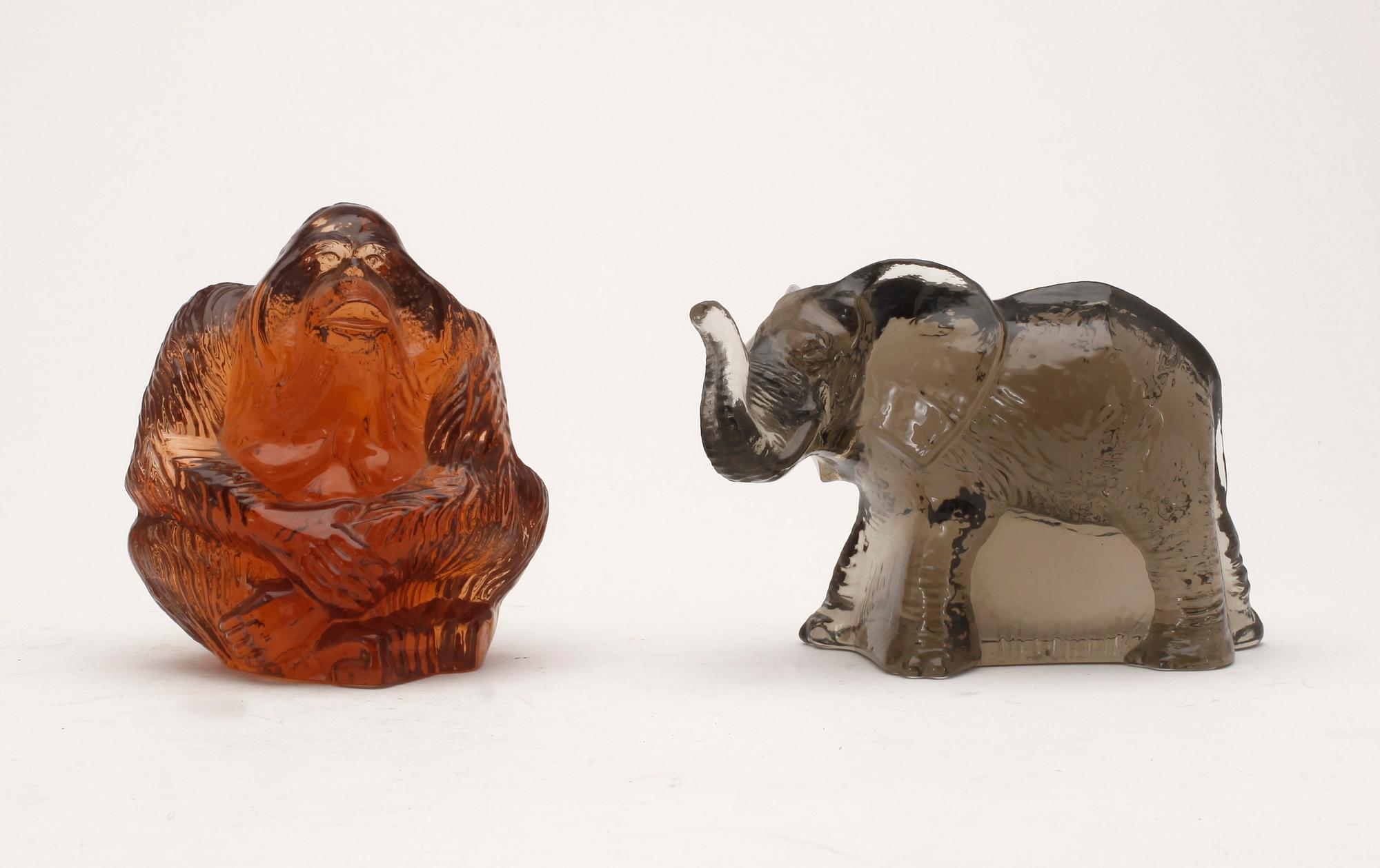 FIGURINER, 17 st, glas, Svenskt glas, Världsnaturfonden WWF utgivna mellan 1973–1987, upplaga om 8000ex.