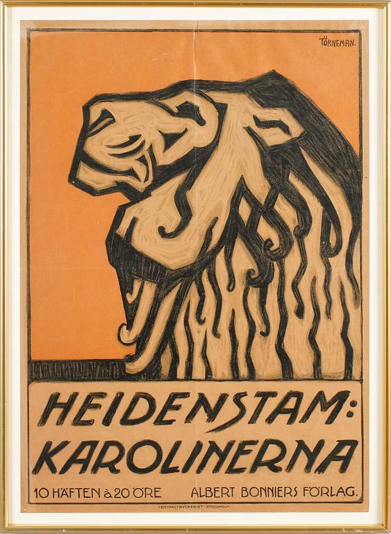 REKLAMAFFISCH, litografiskt tryck, efter Axel Törneman, 1920-tal.