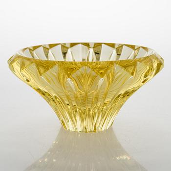 Aimo Okkolin, skål "Kronblad", signerad Aimo Okkolin Riihimäen lasi Oy.