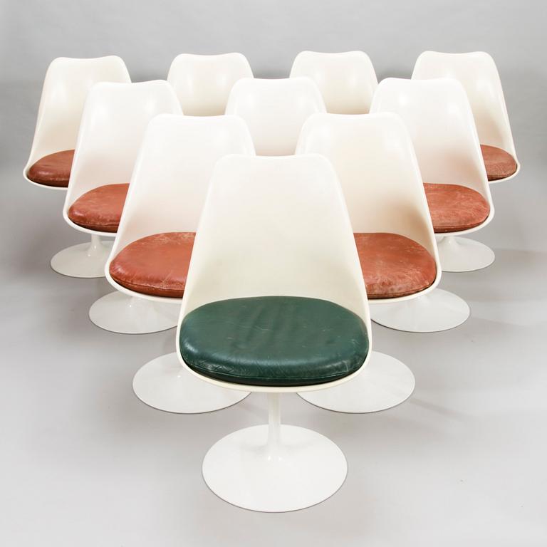 EERO SAARINEN, tuoleja, 10 kpl, "Tulip" Knoll International 1970-luku.