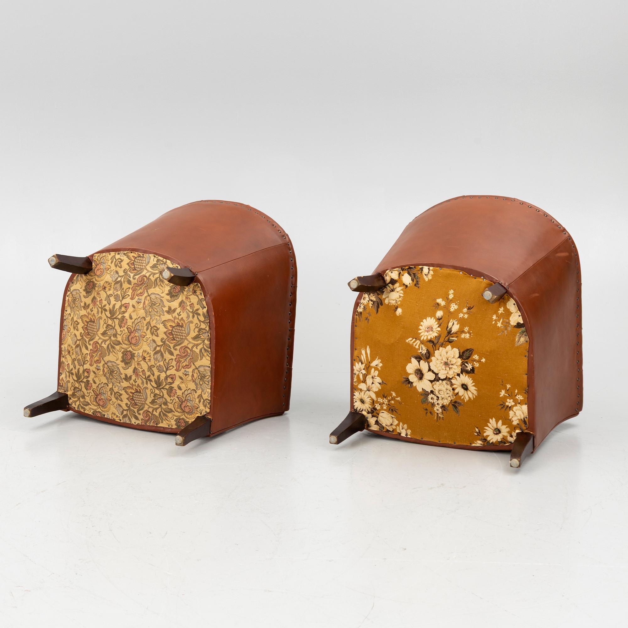 Clubfåtöljer, ett par, 1900-talets andra hälft.