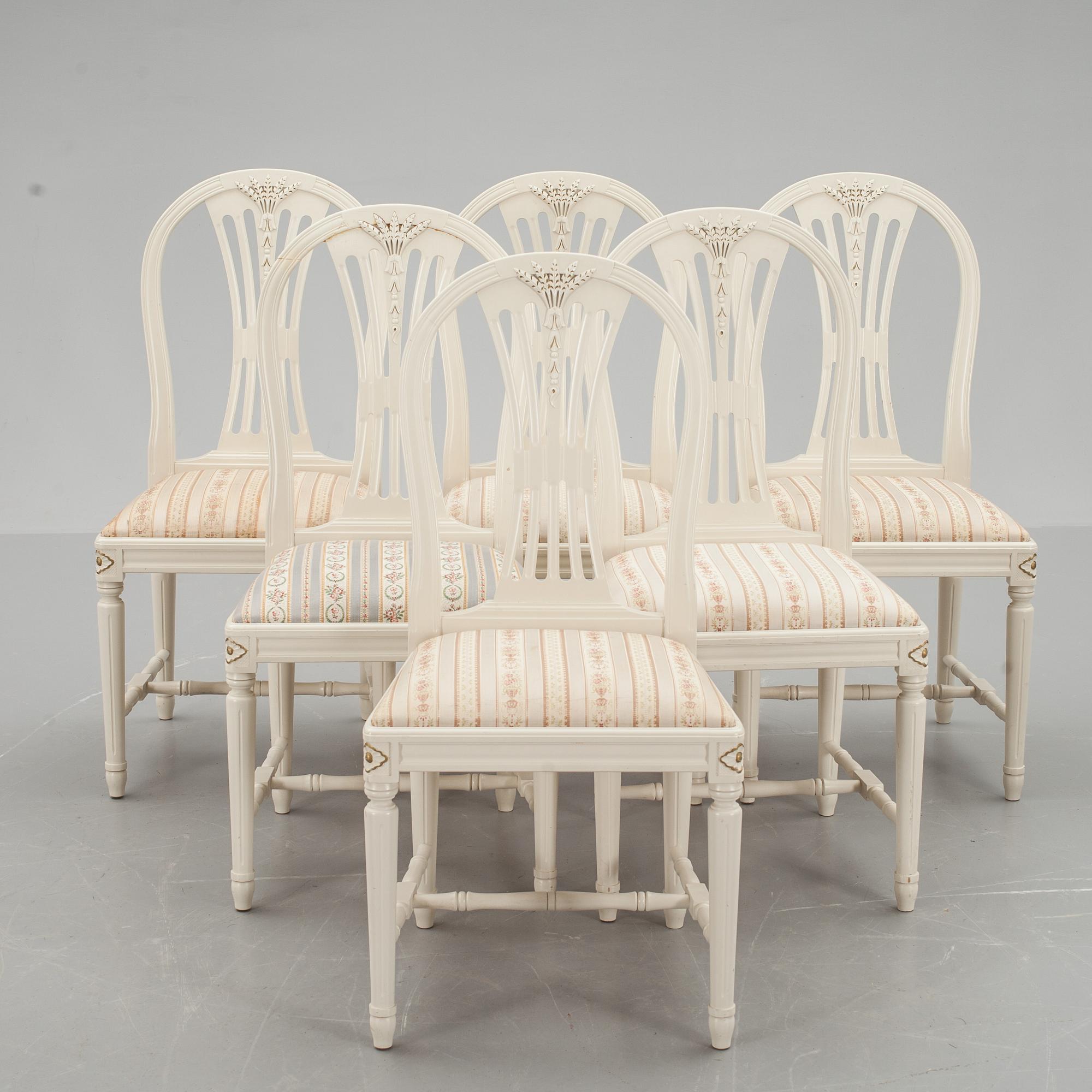 MATSALSMÖBLEMANG, 9 delar, gustaviansk stil, 1900-talets slut.