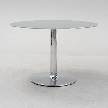 An aluminum and glass dining table from Andreu World, 21st Century.