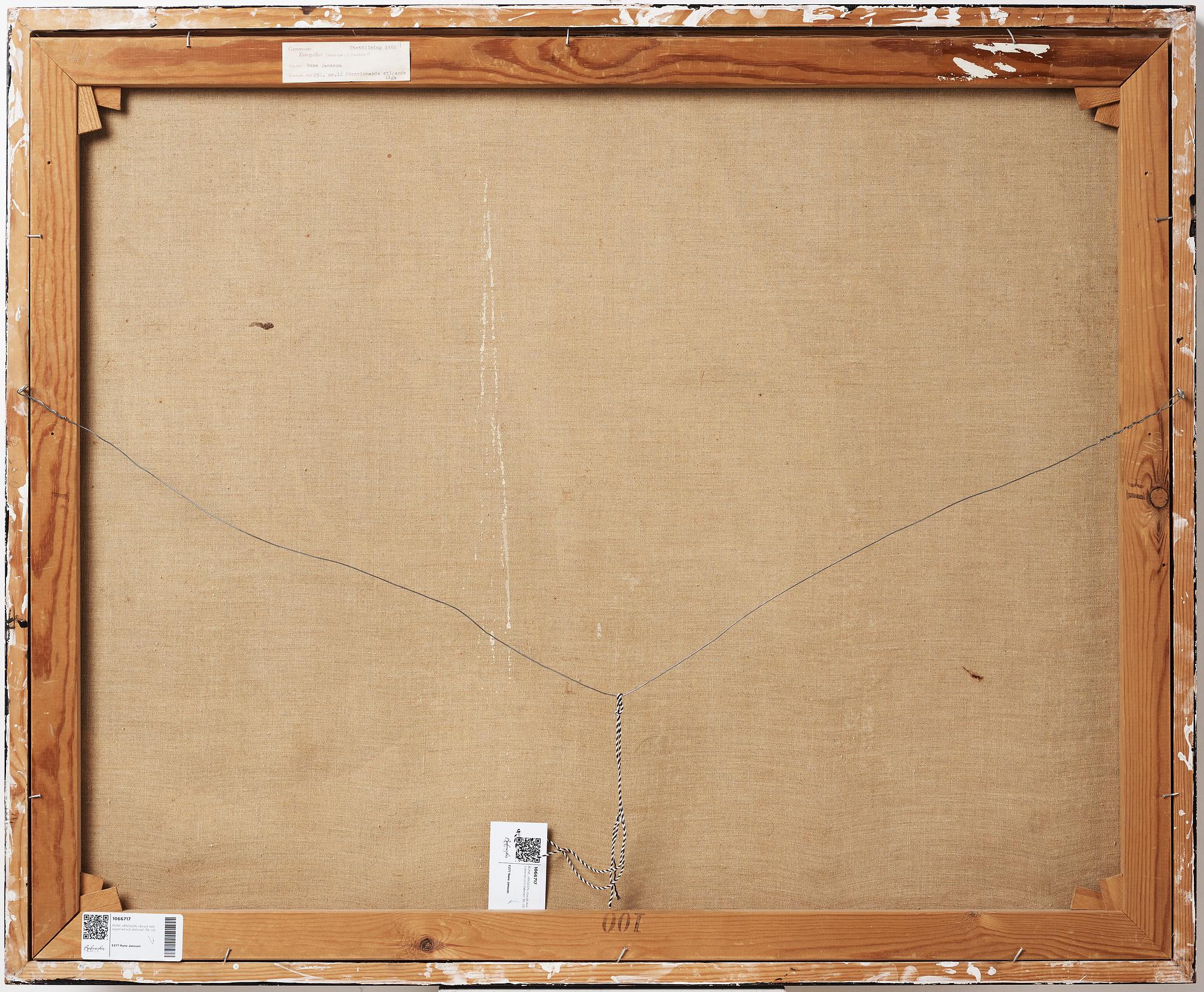 RUNE JANSSON, oil on canvas, signed and dated -58.