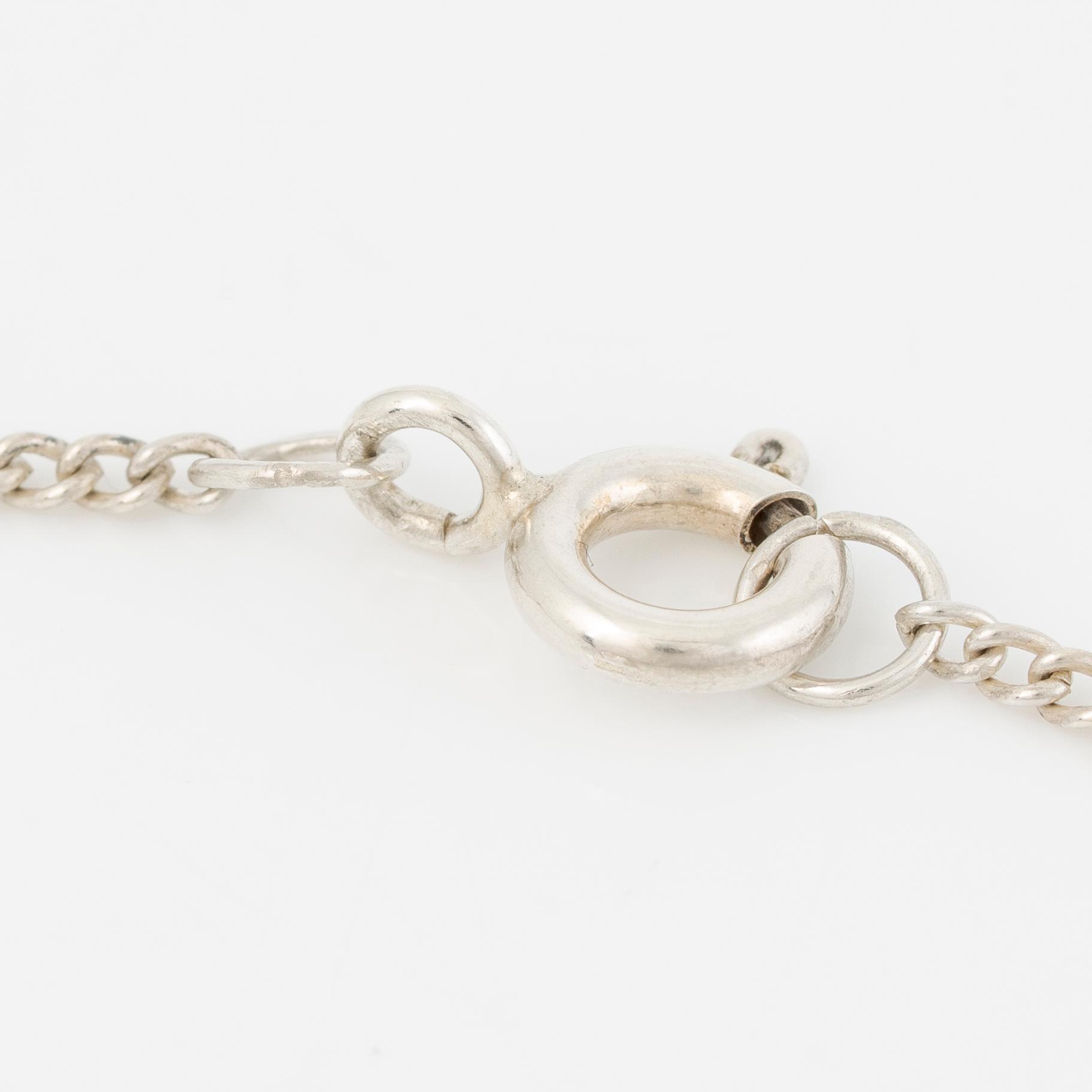 Necklace, Engelbert, sterling silver with rock crystal.