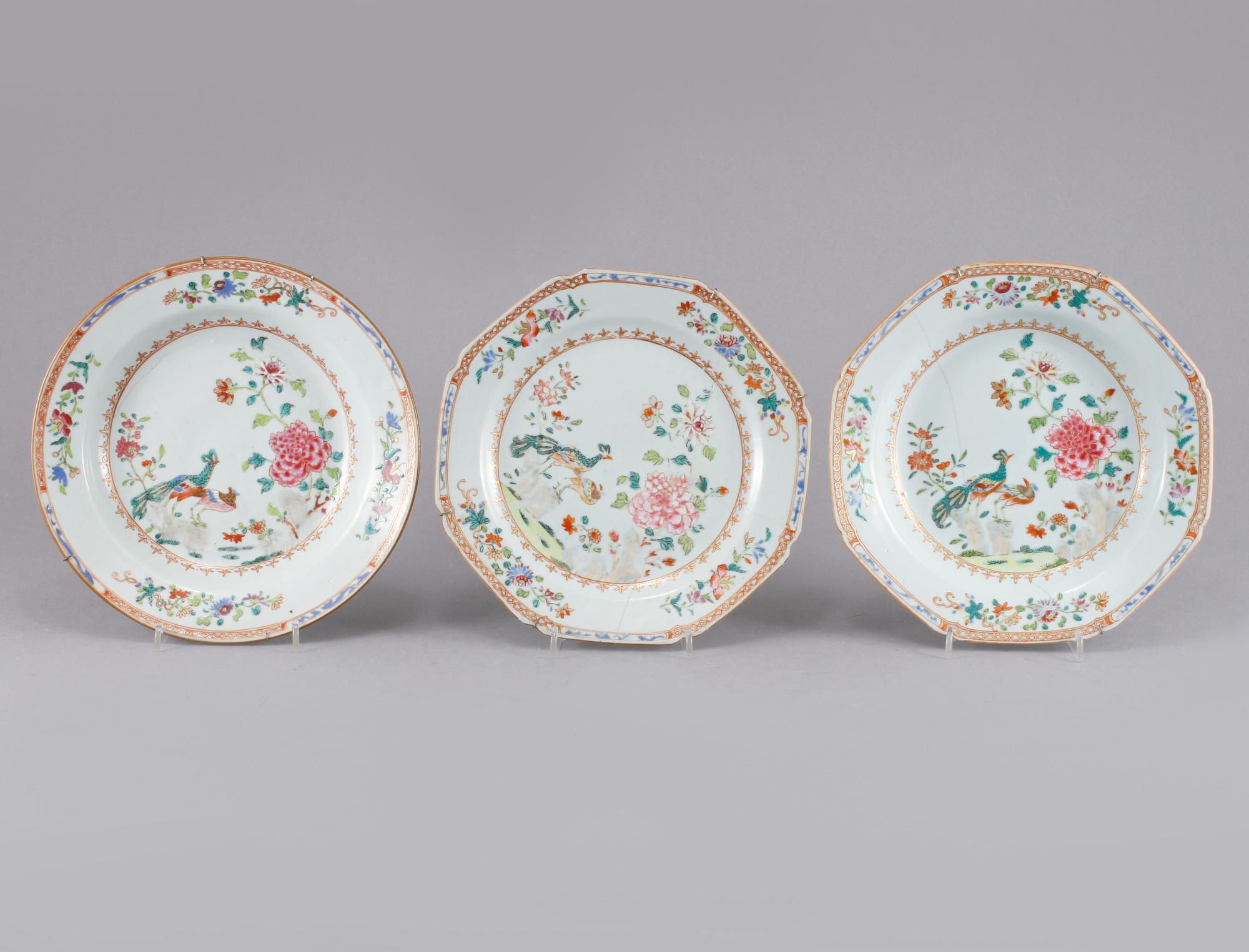 TALLRIKAR, 6 st, porslin, Kina, 1700-tal.