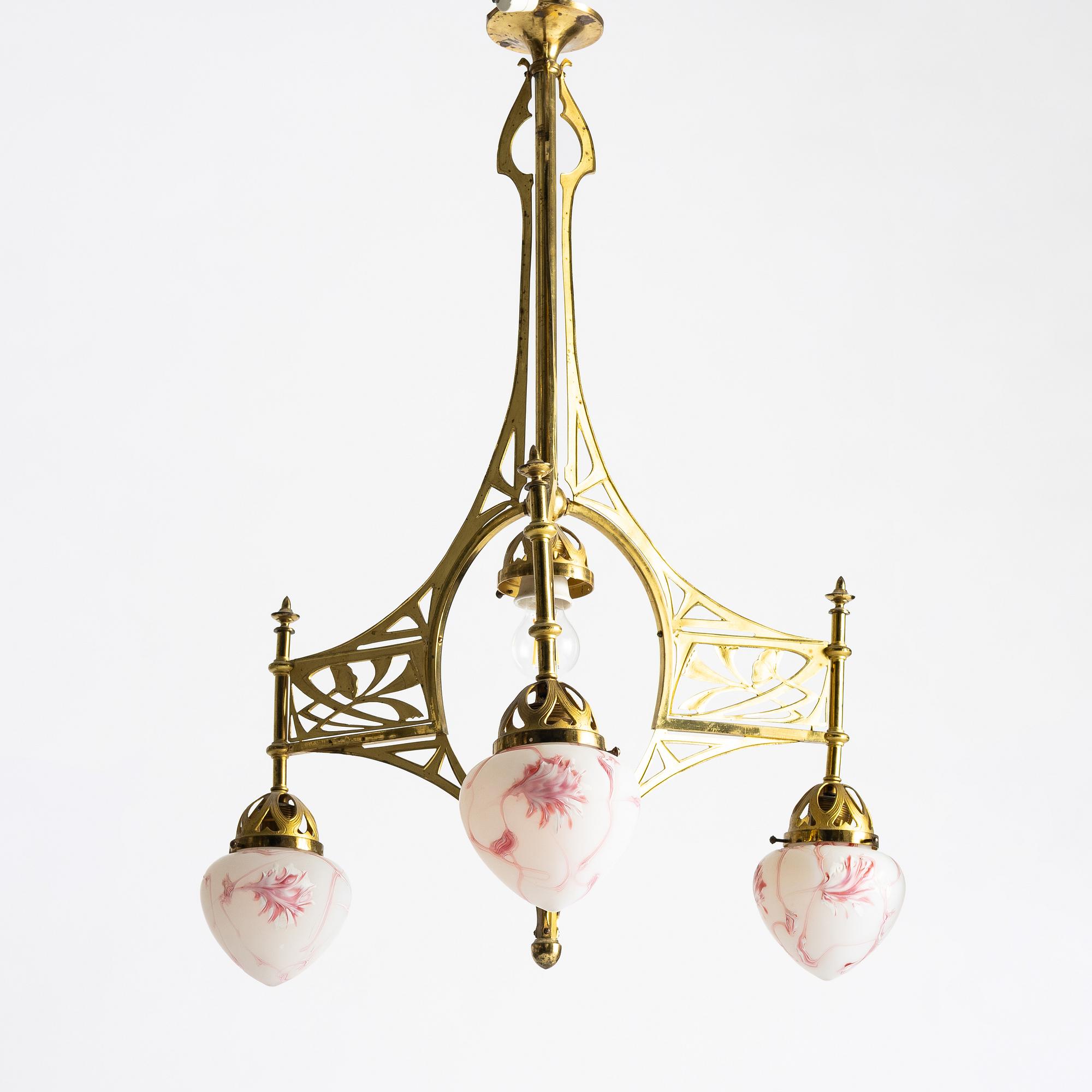 A ceiling lamp, Jugend, early 20th century.