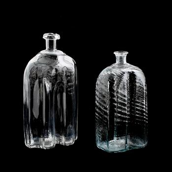 KARAFFER, 2 st, glas, 1800-tal.
