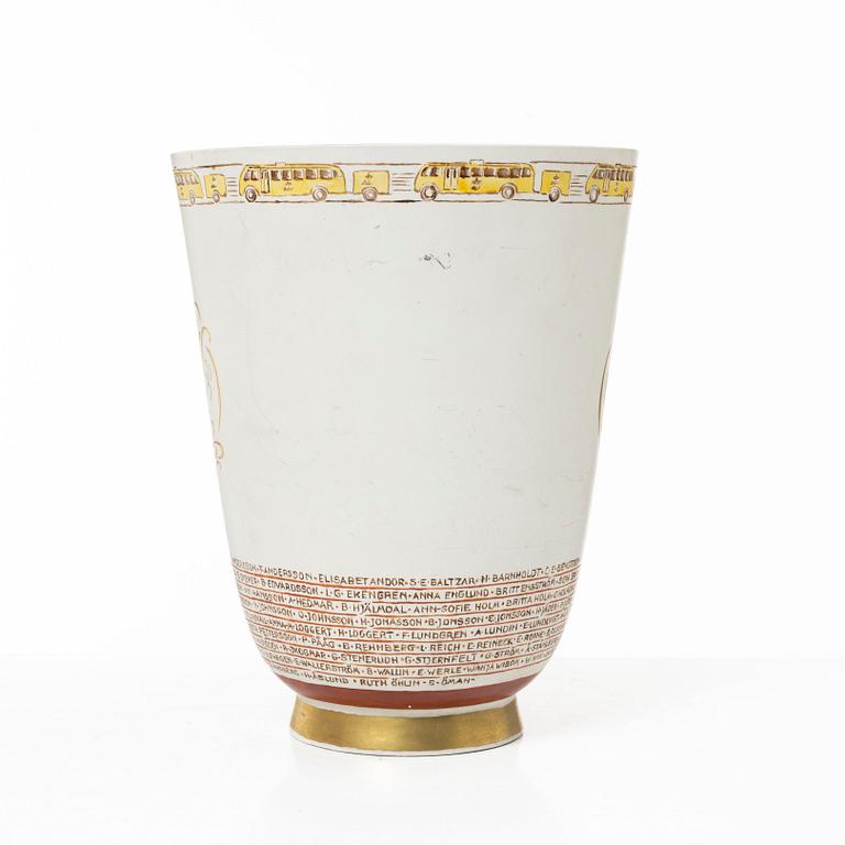 Wilhelm Kåge, vas, stengods, "Carrara", Gustavsberg 1952.