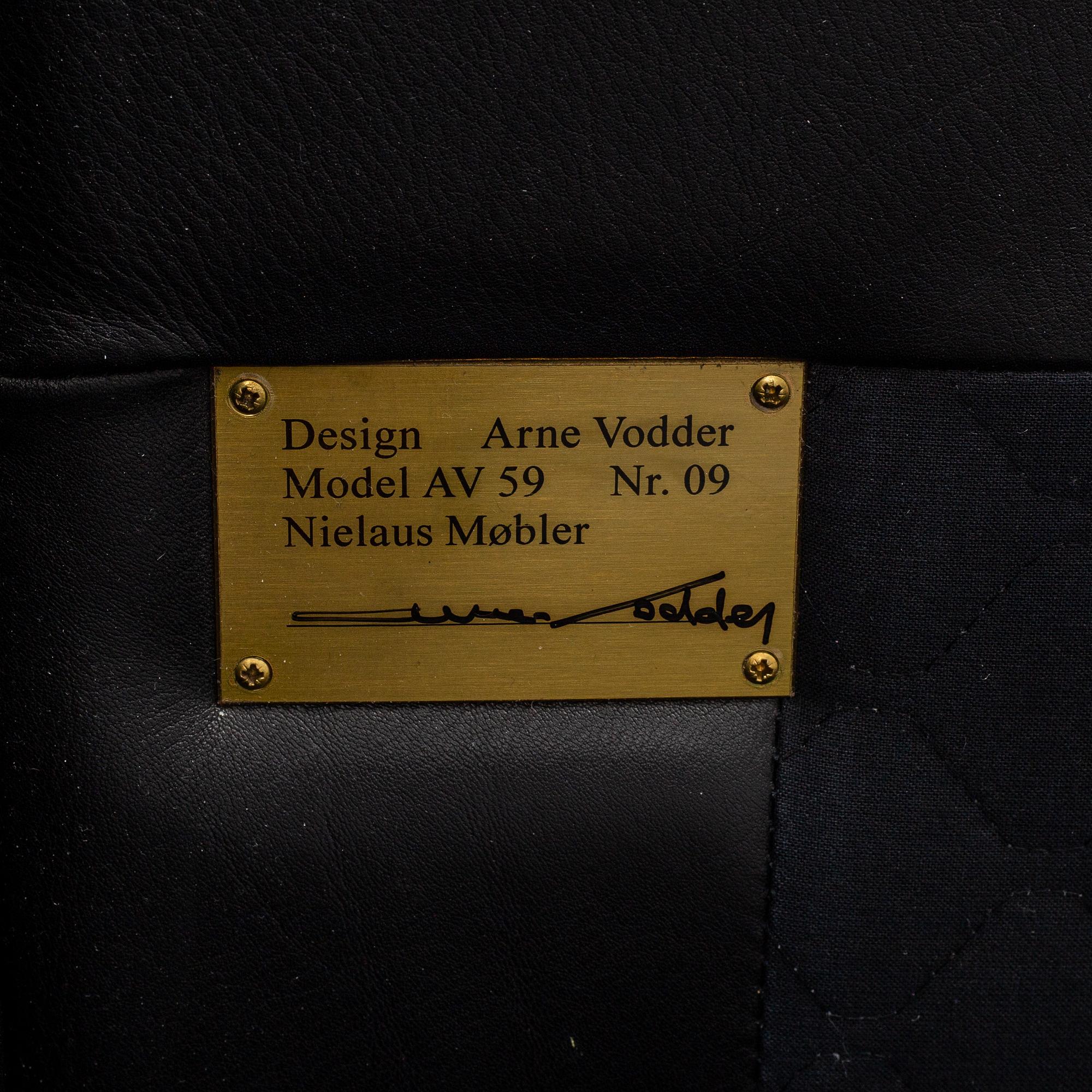 An 'AV59' sofa by Arne Vodder, Nielaus, Denmark.