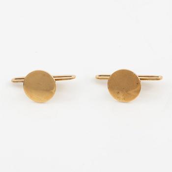 Manschettknappar och skjortknappar, sex stycken, 18K guld.
