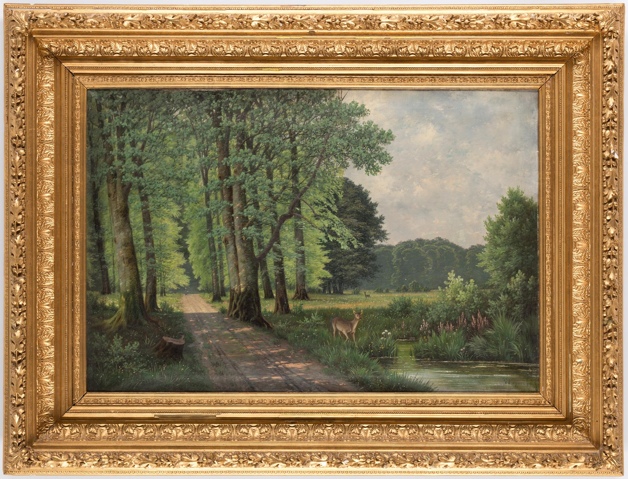 WILHELM FERDINAND LEISNER, two, oil on canvas, signed and dated 89.