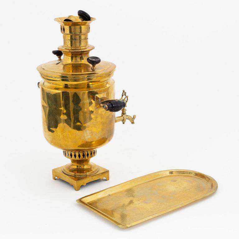 A circa 1900 brass samovar.