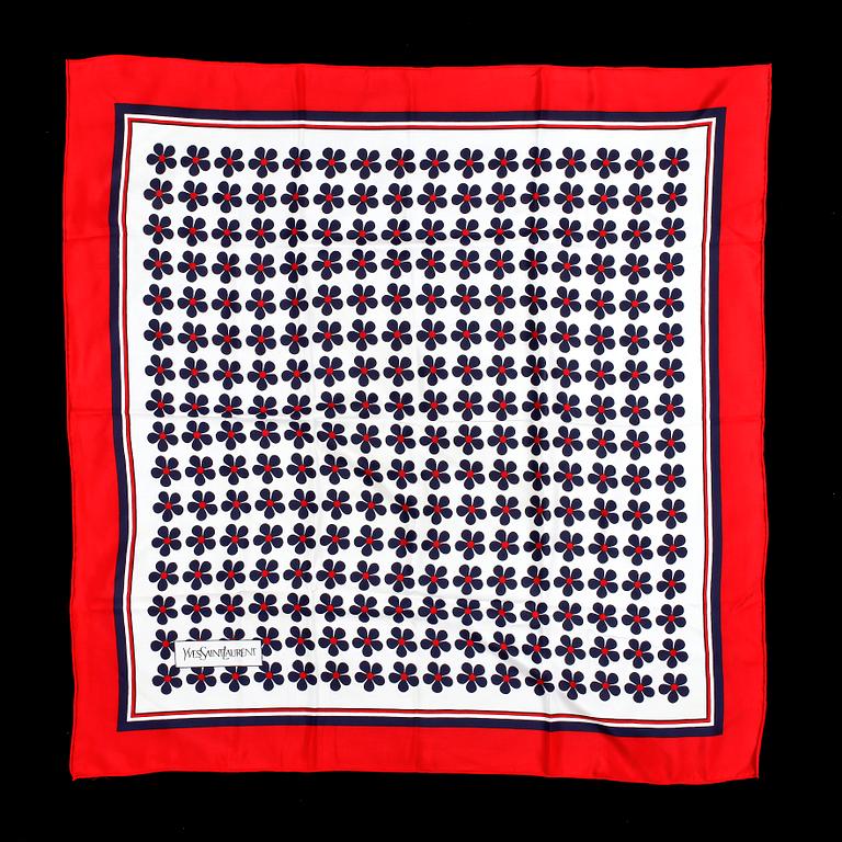 A set of three scarves by Christian Dior, Emilio Pucci and Yves Saint Laurent.