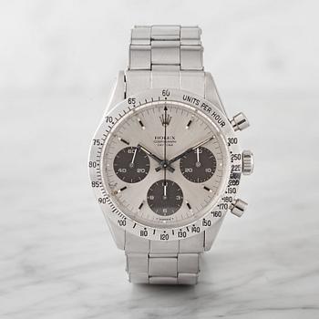 72. ROLEX, Oyster, Cosmograph (T SWISS T), "Daytona", chronograph, wristwatch, 37 mm,