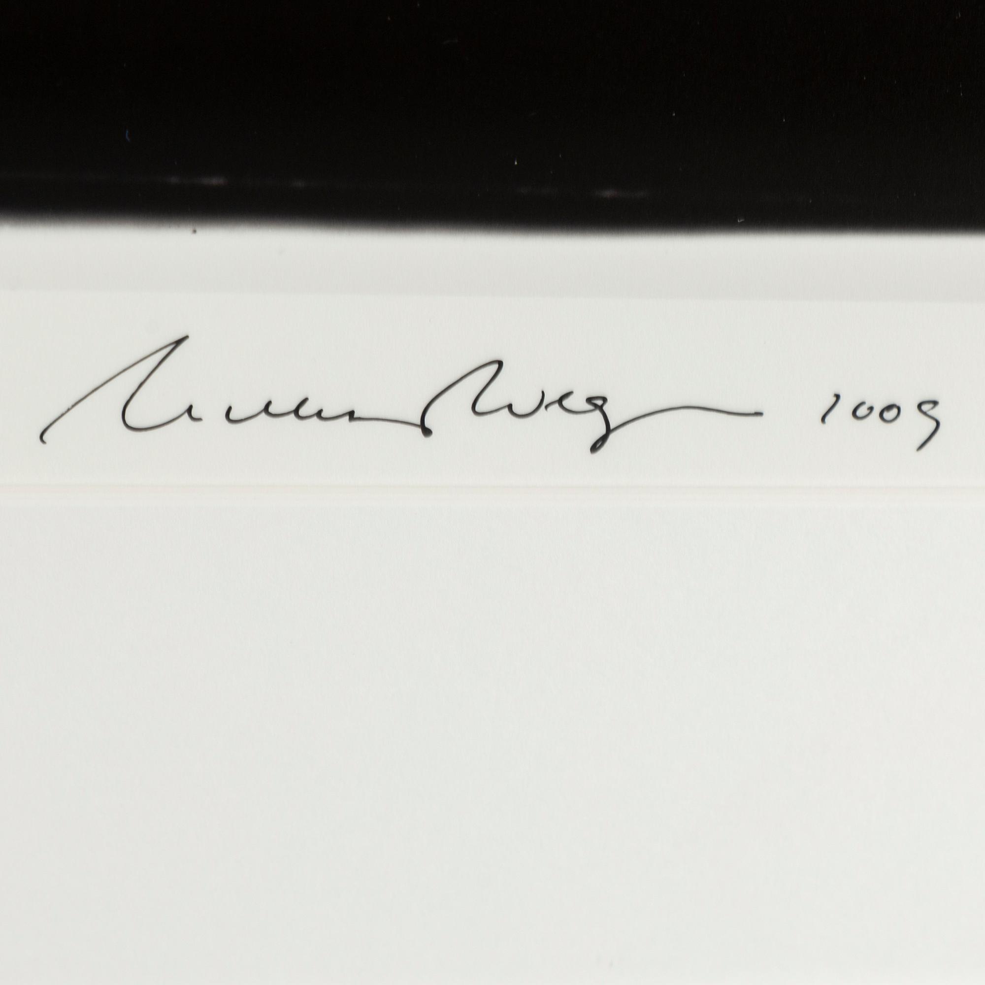 WILLIAM WEGMAN, photograph, signed and dated -09.