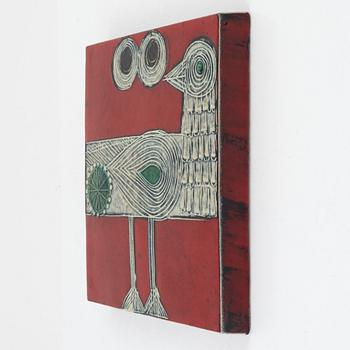 Lisa Larson, a 'Drillsnäppa' (Sandpiper) wall plaque, Gustavsberg, 1966-1975.