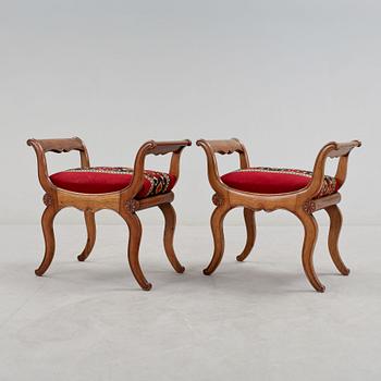 BANKETTER, ett par, senempir, 1800-talets mitt.