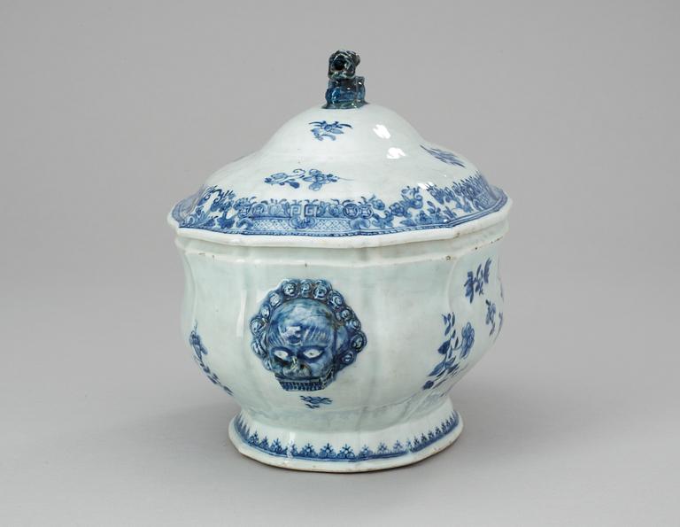 TERRIN med LOCK, kompaniporslin, Qing dynastin, Qianlong (1736-95).