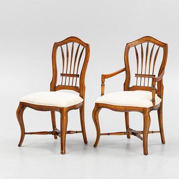 Ten mahogany chairs, Indonesia, late 20th Century.