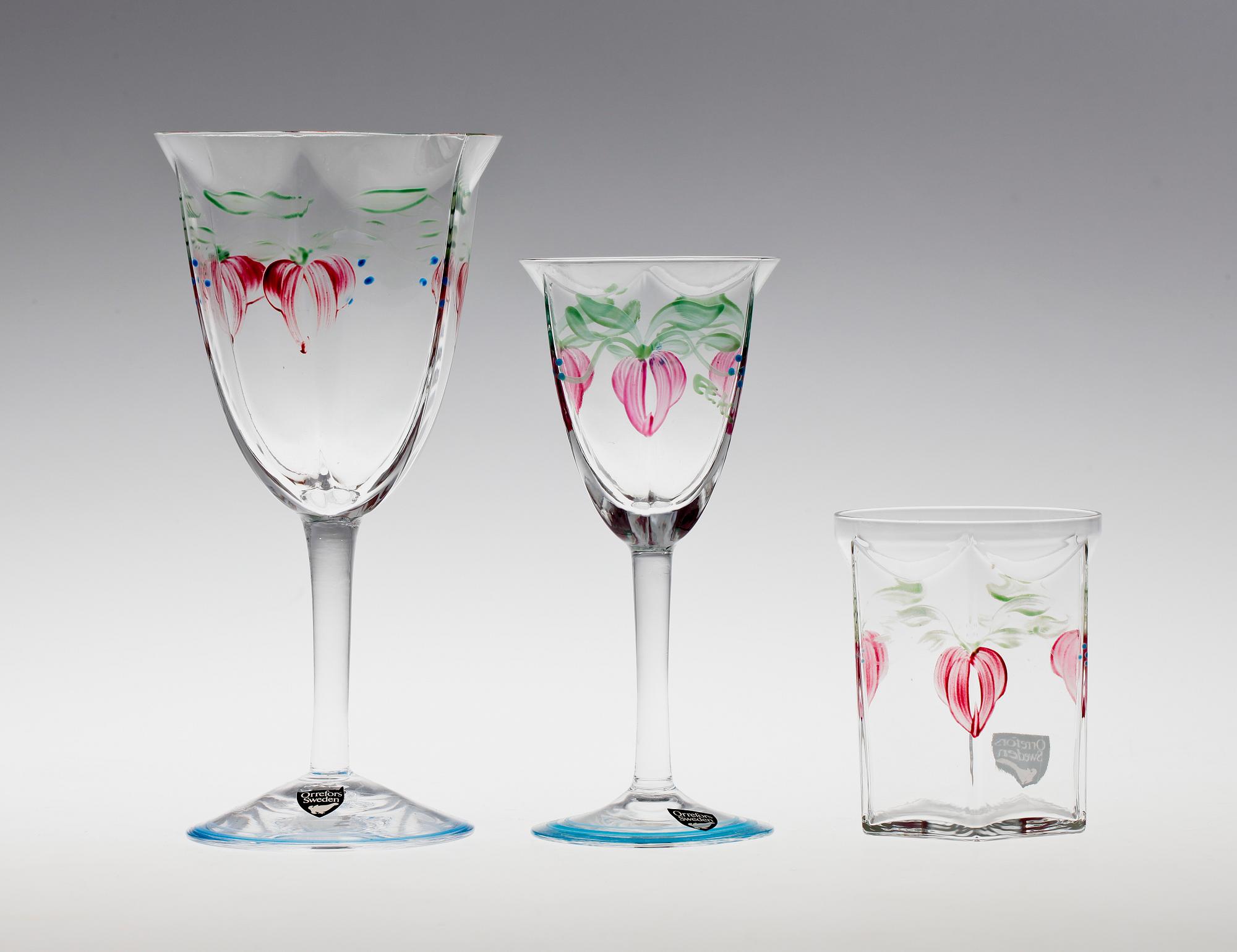 GLASSERVIS, 36 delar, "Maja", Eva Englund, Orrefors.