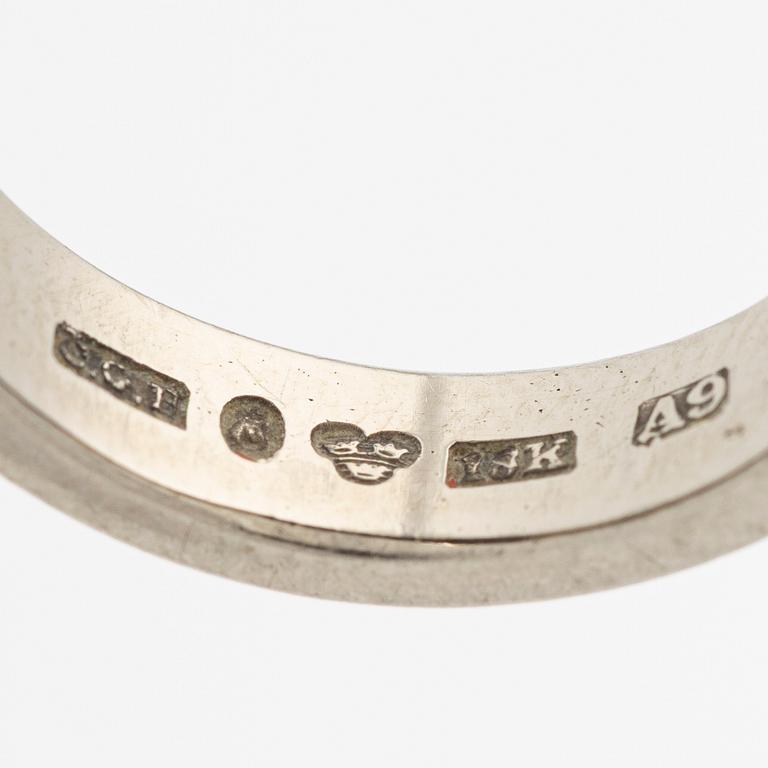 Ring, CG Hallberg, 18K white gold with black stone.