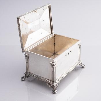 A Swedish 19th century silver sugar-casket, mark of Adolf Zethelius, Stockholm 1826.