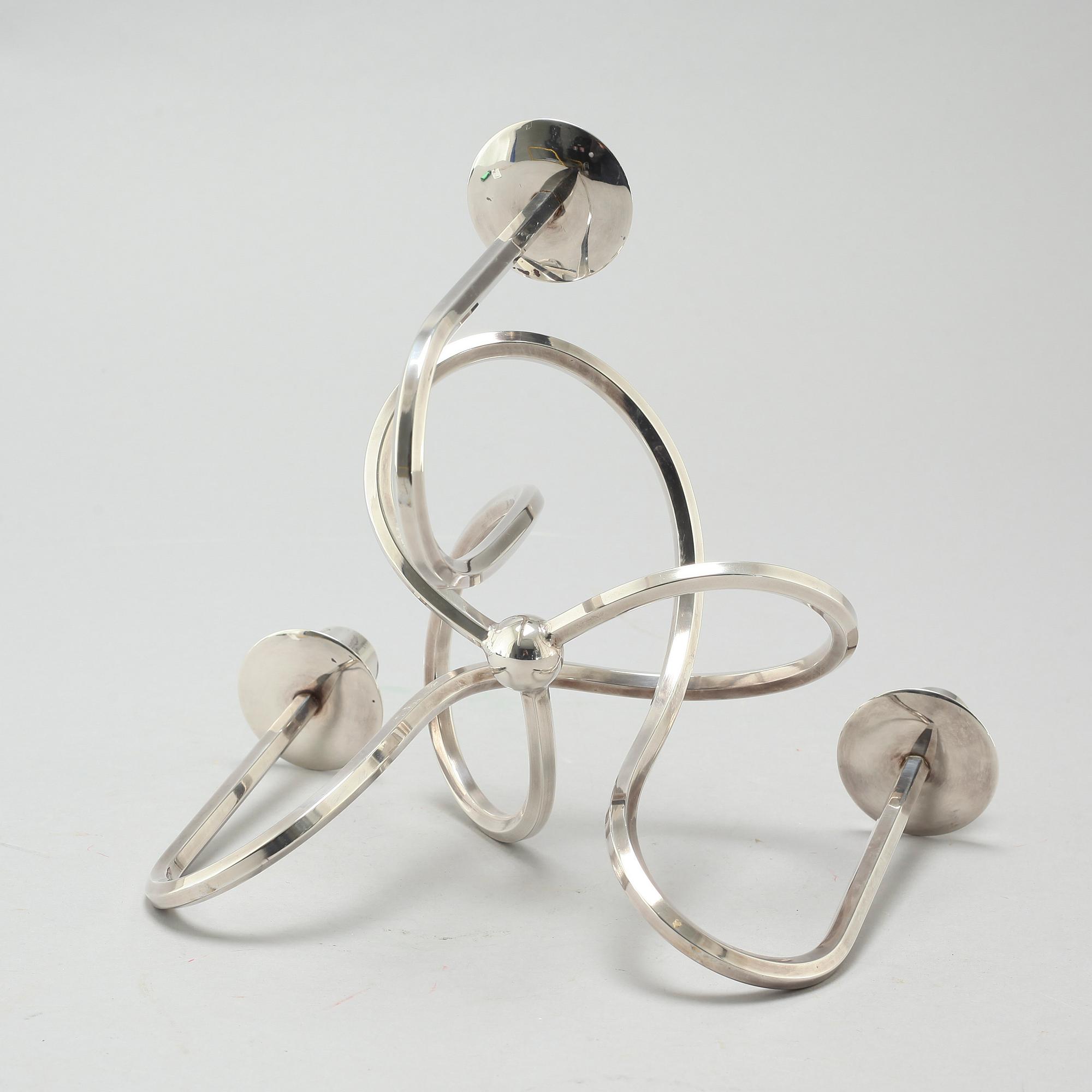 Josef Frank, a silver platen "Vänskapsknuten" candelabra, Firma Svenskt Tenn, designed in 1938,