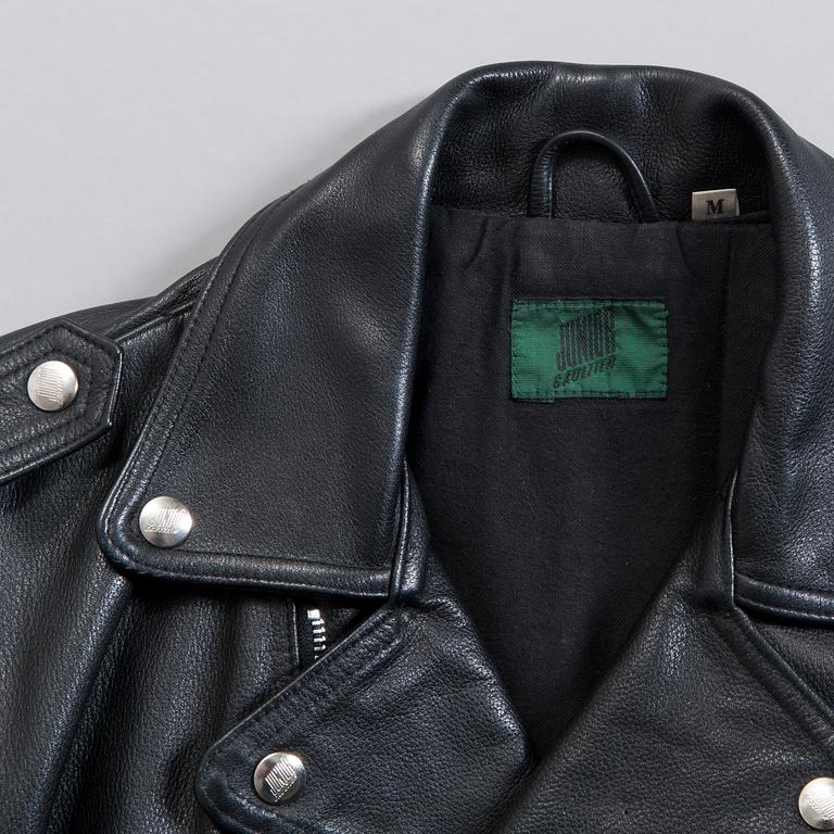 SKINNJACKA, "Bikermodell", Jean Paul Gaultier, 1980-tal, Storlek M.