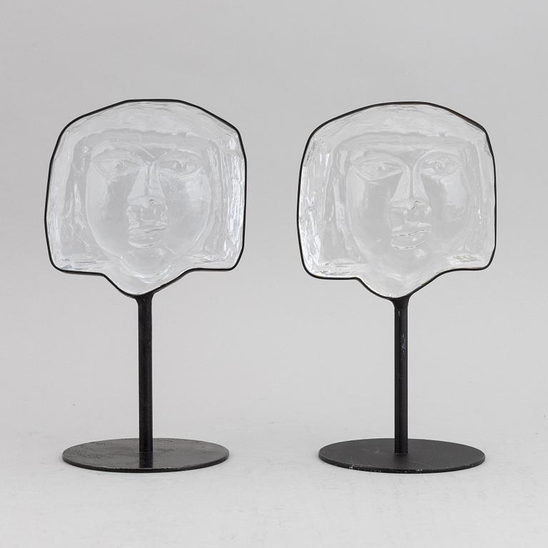 Erik Höglund, skulpturer, 2 st, glas, Boda.