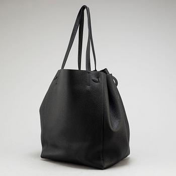 CÉLINE, a black calf leather 'Cabas Phantom' tote bag.