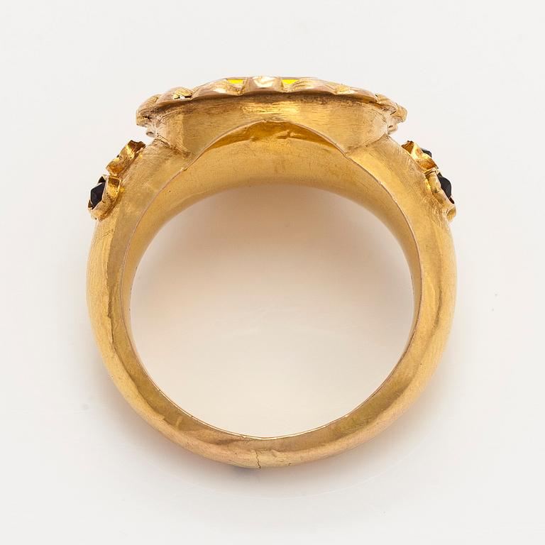 Ring, 18K guld, Gustaf Adolf Veckman, Tavastehus 1861.
