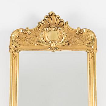 Spegel med konsollbord, rokokostil, 1900-talets mitt.