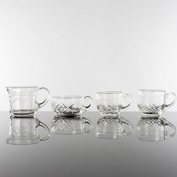 PUNSCHMUGGAR, 19 st. Bl a Kosta, Helga och Pall Mall, omkring 1900.