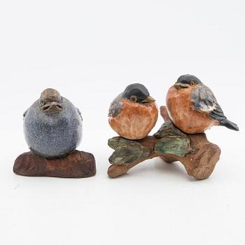 Gunnar Hansson, figurines, 2 pcs, birds.