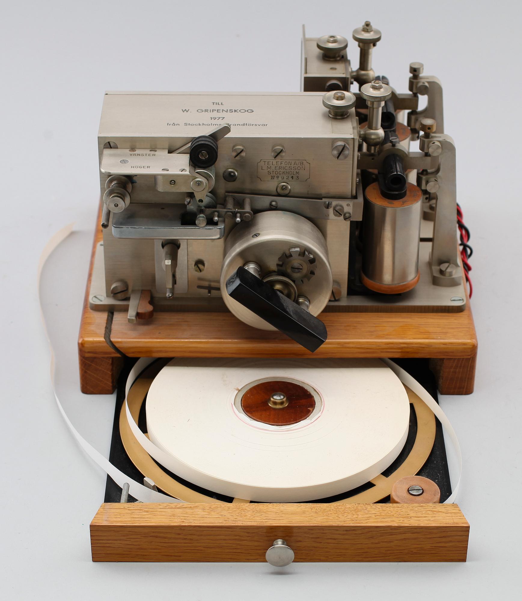 TELEGRAFMASKIN, Stockholms Brandförsvar, LM Ericsson, nr 9213, 1977.