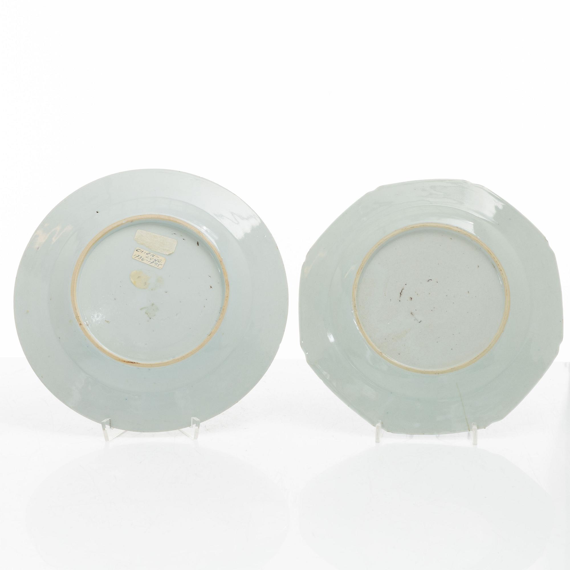 Tallrikar, 14 st, porslin, Kina, 1700-1800-tal.