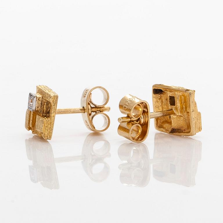 Björn Weckström, örhängen "Thai", 18K guld med diamanter. Lapponia.
