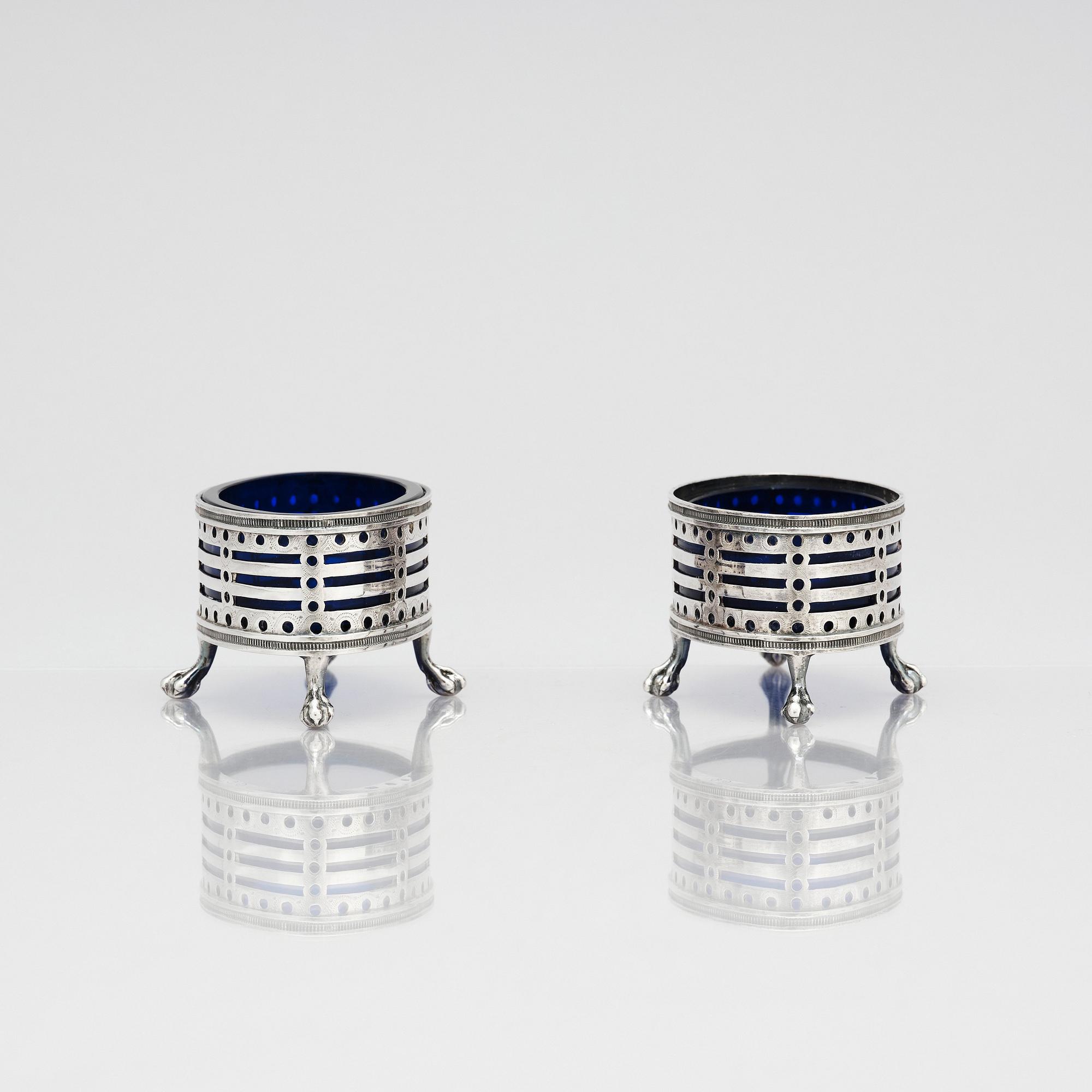Petter Eneroth, a pair of salt cellars, Stockholm, 1795.