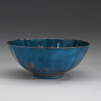 A powder blue bowl, Qing dynasty, early 18th Century.