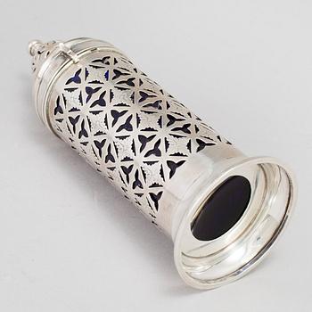 A silver sugar shaker by Deakin & Francis in Birmingham 1899.