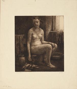386. Axel Fridell, "Sittande naken flicka".