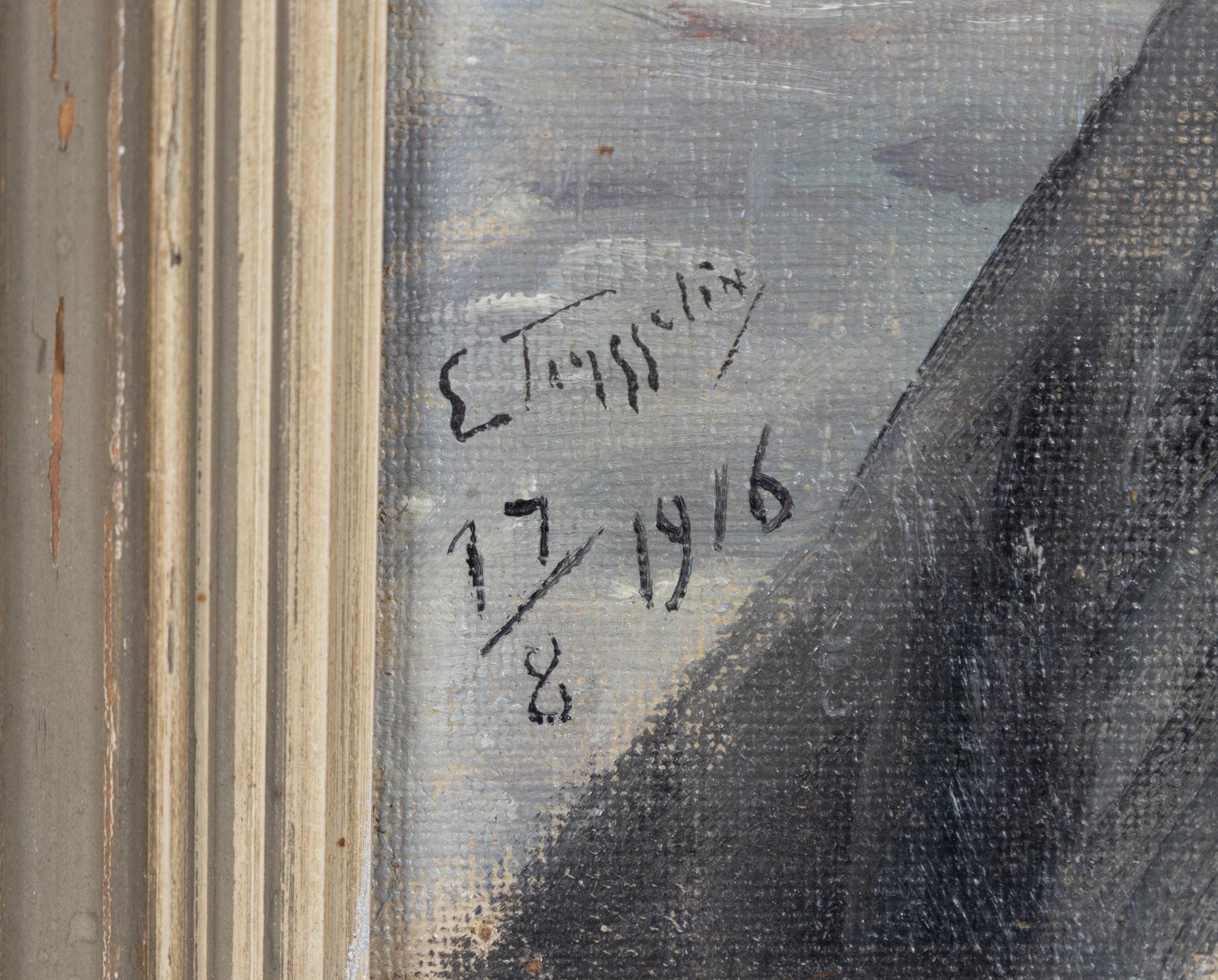 Erik Tryggelin, Portrait of a Woman with a Hat, 1916.