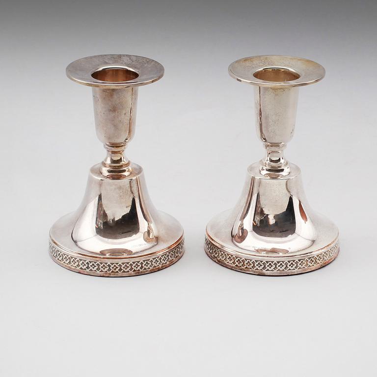 LJUSSTAKAR, 1 par, silver, Ceson, Göteborg 1985.