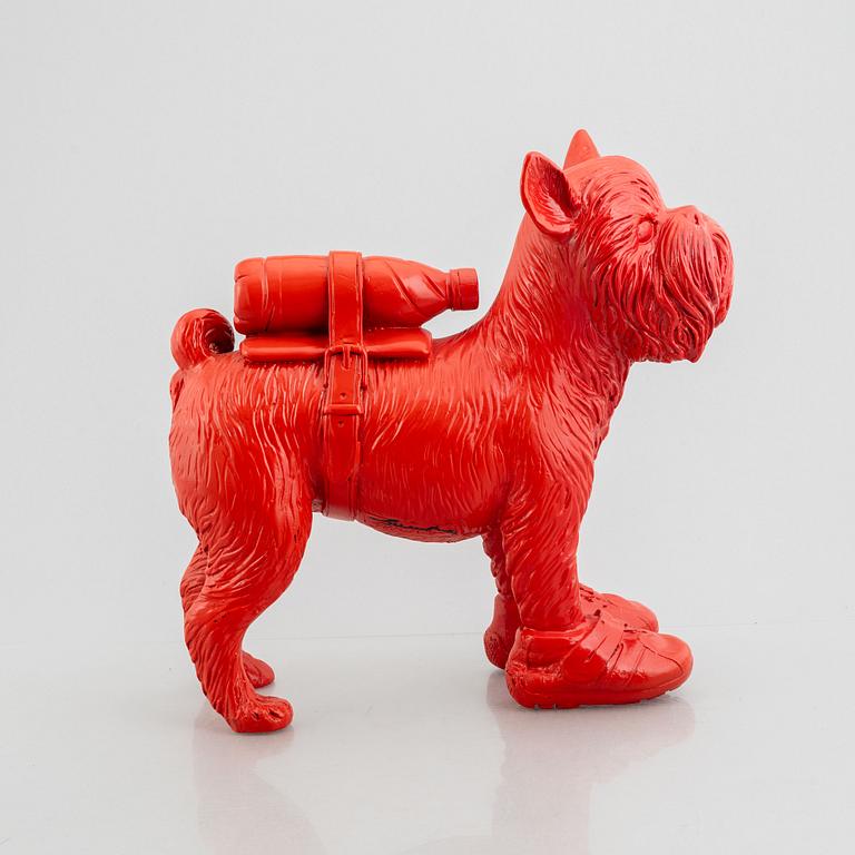 William Sweetlove, "Cloned Griffon Bruxellois with pet bottle" (Red).