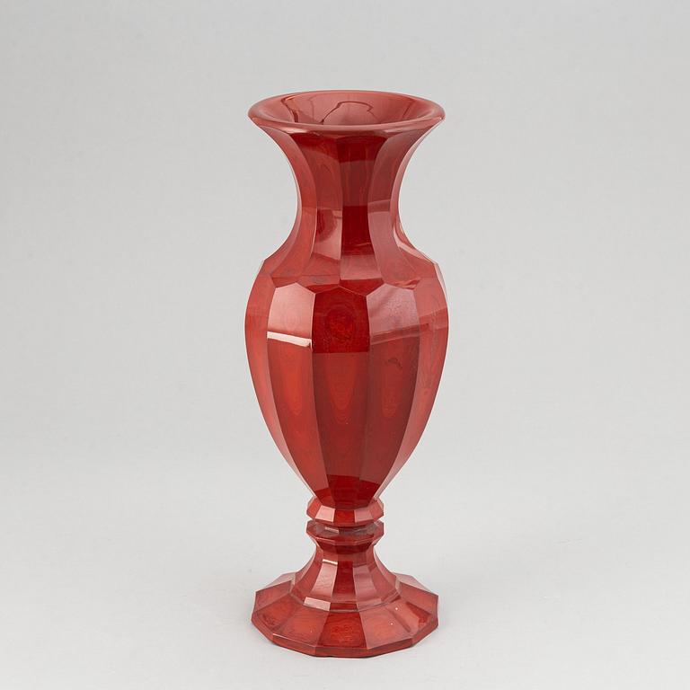 A glass vase, mid 19th Century.