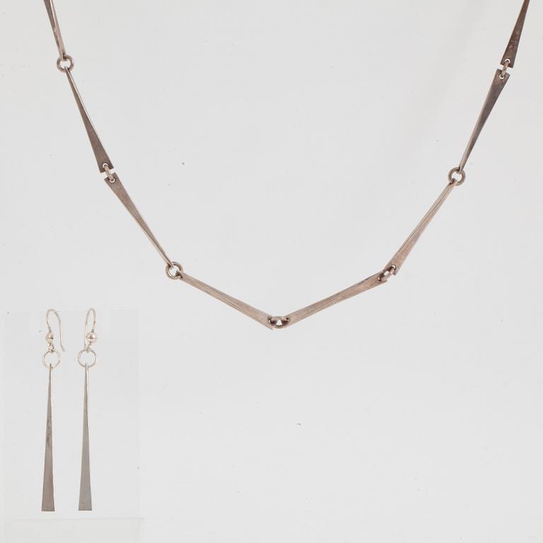 Kerstin Öhlin Lejonklou, necklace and earrings. Silver.