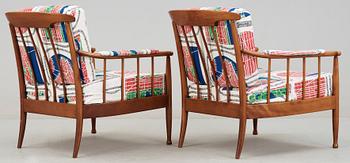 FÅTÖLJER, ett par, "Skrindan", Kerstin Hörlin-Holmquist, OPE Möbler, 1900-talets andra hälft.